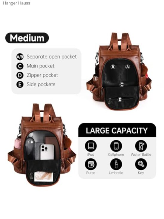 PU Leather Women\'s Anti-Theft Backpack Purse Fashion Ladies Satchel Daypack main image 3